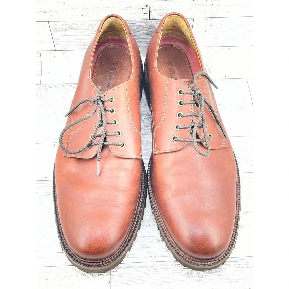 HS Trask‎ Mens Brown Leather Lug Sole Derby Shoes 30-0102 Size 11M